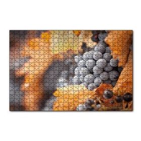 Cakapuzzle Kuru Yapraklar ve Kara Üzümler 120 Parça Ahşap Puzzle