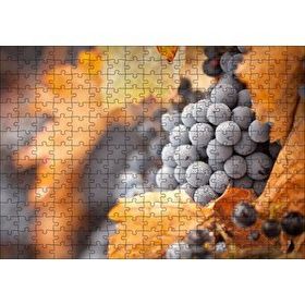 Cakapuzzle Kuru Yapraklar ve Kara Üzümler 120 Parça Ahşap Puzzle
