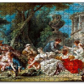 Cakapuzzle Kuş Kafesleri ve Kadınlar Yağlıboya Çizim Mdf 500 Parça Puzzle