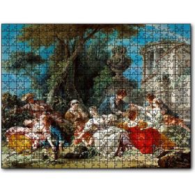 Cakapuzzle Kuş Kafesleri ve Kadınlar Yağlıboya Çizim Mdf 500 Parça Puzzle