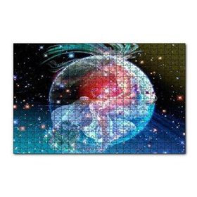 Cakapuzzle Kuşağında Oturan Kız ve Yıldızlar 120 Parça Ahşap Puzzle
