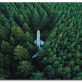 Cakapuzzle Kuşbakışı Ormanın Ortasındaki Uçak Mdf 120 Parça Puzzle