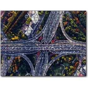 Cakapuzzle Kuşbakışı Otoyollar ve Viyadükler Mdf 1000 Parça Puzzle