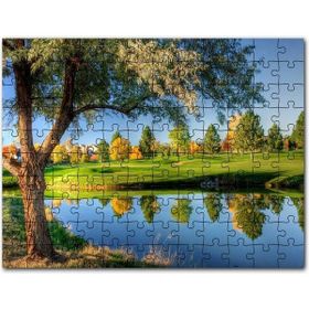 Cakapuzzle Kütüğün Üzerinde Miskinlik Eden Sarı Kedi Mdf 120 Parça Puzzle