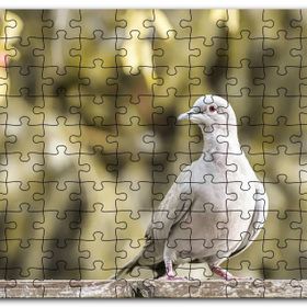 Cakapuzzle Kütük Üzerinde Gri Kumru Flu Arkaplan Mdf 120 Parça Puzzle