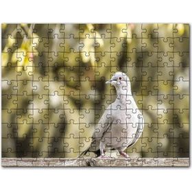 Cakapuzzle Kütük Üzerinde Gri Kumru Flu Arkaplan Mdf 120 Parça Puzzle