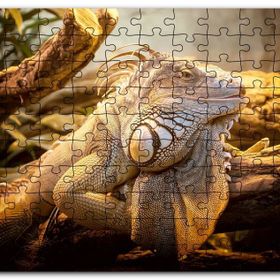 Cakapuzzle Kütükler Arasındaki Efsanevi Kertenkele Mdf 120 Parça Puzzle