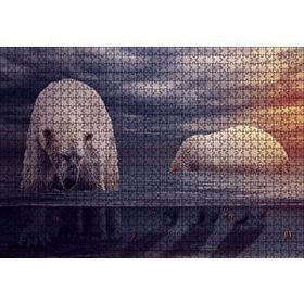 Cakapuzzle Kutup Ayıları Okyanus ve Günbatımı Mdf 1000 Parça Puzzle