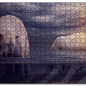 Cakapuzzle Kutup Ayıları Okyanus ve Günbatımı Mdf 500 Parça Puzzle