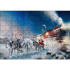 Cakapuzzle Kutup Ekspresi Geyikler ve Noel Baba Mdf 120 Parça Puzzle