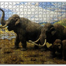 Cakapuzzle Kuzey Amerika Mamutları İllüstrasyon Mdf 120 Parça Puzzle