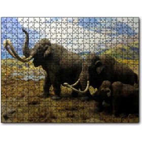 Cakapuzzle Kuzey Amerika Mamutları İllüstrasyon Mdf 120 Parça Puzzle