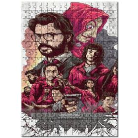 Cakapuzzle La Casa De Papel Tüm Karakter Karikatürize Mdf 120 Parça Puzzle