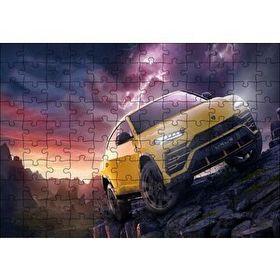 Cakapuzzle Lamborghini Urus Mor Gökler ve Şimşekler 120 Parça Ahşap Puzzle