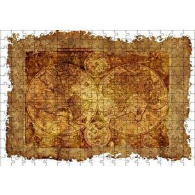 Cakapuzzle Latince Eski Dünya Haritası 255 Parça Ahşap Puzzle