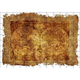 Cakapuzzle Latince Eski Dünya Haritası Mdf 120 Parça Puzzle