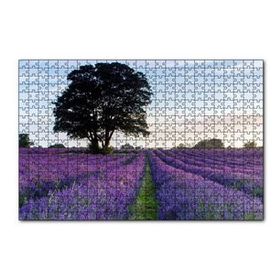 Cakapuzzle Lavanta Tarlaları ve Yalnız Ağaç 120 Parça Ahşap Puzzle