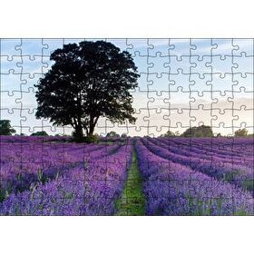 Cakapuzzle Lavanta Tarlaları ve Yalnız Ağaç 120 Parça Ahşap Puzzle