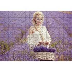 Cakapuzzle Lavanta Tarlası ve Sepetli Kız 120 Parça Ahşap Puzzle