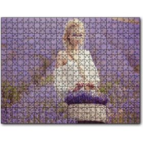 Cakapuzzle Lavanta Tarlası ve Sepetli Kız Mdf 1000 Parça Puzzle