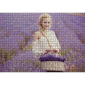 Cakapuzzle Lavanta Tarlası ve Sepetli Kız Mdf 1000 Parça Puzzle