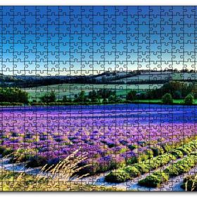 Cakapuzzle Lavanta Tarlası ve Yeşil Tepeler Mdf 120 Parça Puzzle