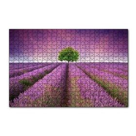 Cakapuzzle Lavanta Tarlası ve Yeşil Yalnız Ağaç 120 Parça Ahşap Puzzle
