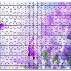 Cakapuzzle Lavantalar ve Mor Kelebekler Mdf 120 Parça Puzzle