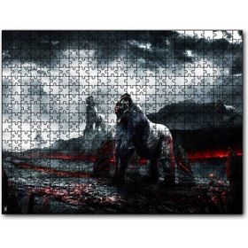 Cakapuzzle Lavlar ve Goril Savaşçılar Illüstrasyon Mdf 255 Parça Puzzle