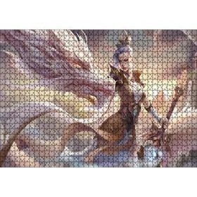 Cakapuzzle League Of Legends Kadın Savaşçı ve Ak Ejderhası Mdf 1000 Parça Puzzle