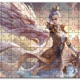 Cakapuzzle League Of Legends Kadın Savaşçı ve Ak Ejderhası Mdf 120 Parça Puzzle