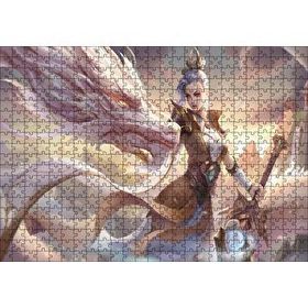 Cakapuzzle League Of Legends Kadın Savaşçı ve Ak Ejderhası Mdf 500 Parça Puzzle