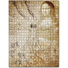 Cakapuzzle Leonardo Da Vinci Çizimleri ve Mona Lisa Ahşap 255 Parça Puzzle