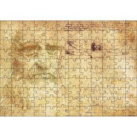 Cakapuzzle Leonardo Da Vinci ve Vitruvius Adamı 120 Parça Ahşap Puzzle