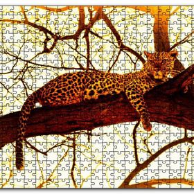 Cakapuzzle Leopar Ağaçta Dinleniyor Mdf 1000 Parça Puzzle