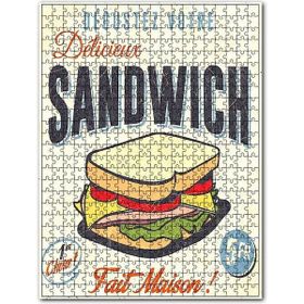 Cakapuzzle Lezetli Karışık Sandviç Afişi Görseli Ahşap 1000 Parça Puzzle