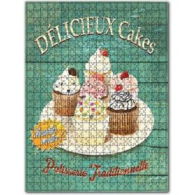 Cakapuzzle Lezzetli Kek Afişi Görseli Ahşap 255 Parça Puzzle