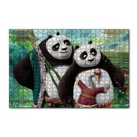 Cakapuzzle Li Shan Ve Po İle Kung Fu Panda Görseli 120 Parça Ahşap Puzzle