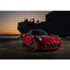 Cakapuzzle Limanda Kırmızı Alfa Romeo 4C 120 Parça Ahşap Puzzle