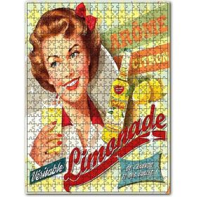 Cakapuzzle Limonata İçen Güzel Kadın Görseli Ahşap 1000 Parça Puzzle