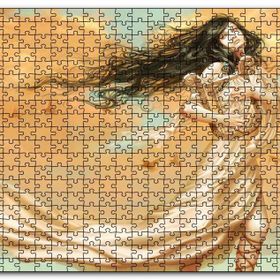 Cakapuzzle Lir Çalan Mistik Kız ve Kuşlar Mdf 500 Parça Puzzle