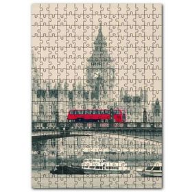 Cakapuzzle Londra Big Ben Köprü ve Kırmızı Otobüs Mdf 500 Parça Puzzle