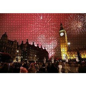 Cakapuzzle Londra Big Ben Yılbaşı Havai Fişekler 120 Parça Ahşap Puzzle