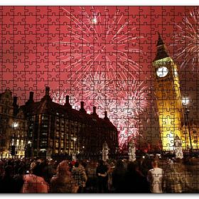 Cakapuzzle Londra Big Ben Yılbaşı Havai Fişekler Mdf 1000 Parça Puzzle