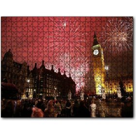 Cakapuzzle Londra Big Ben Yılbaşı Havai Fişekler Mdf 1000 Parça Puzzle