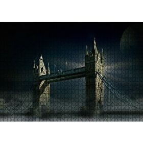 Cakapuzzle Londra Tower Bridge Gece Manzarası Mdf 1000 Parça Puzzle