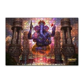 Cakapuzzle Lord Ganesha Hindu Tanrısı Mor 120 Parça Ahşap Puzzle