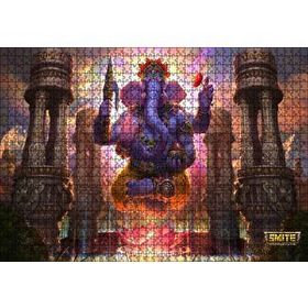 Cakapuzzle Lord Ganesha Hindu Tanrısı Mor 120 Parça Ahşap Puzzle