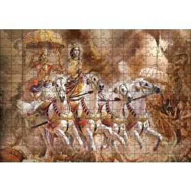 Cakapuzzle Lord Krishna Savaş Sahnesi 120 Parça Ahşap Puzzle