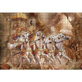 Cakapuzzle Lord Krishna Savaş Sahnesi 120 Parça Ahşap Puzzle